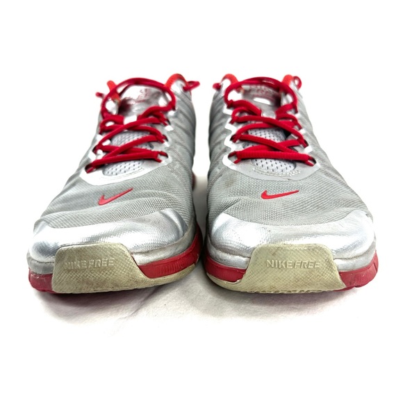 Nike Free Trainer 3 Men Size 10.5 Grey Red Silver Athletic Shoe Sneaker - Picture 2 of 8